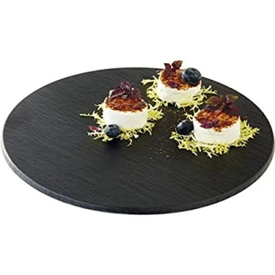Image of APS Round Melamine Slate Tray 300mm (B2B)