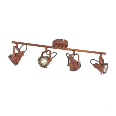 Image of Lindby downlight Scabra, 63 cm, rust brown, 4 bulb, metal