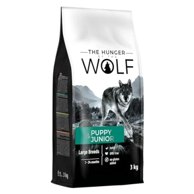 Image of the Hunger of Wolf Dry Dog Food For Large or Giant Breeds, Formula with High Content Poultry Meat, Puppy and Junior Dogs 3 kg