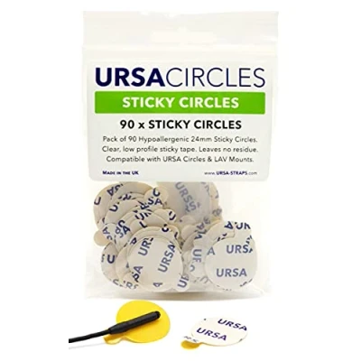 Image of URSA Sticky Circles 90 Hypoallergenic Double Sided for Lavalier Lapel Mics 24mm Diameter Mic Tape Compatible with Tascam Rode Sennheiser Zoom Lav Stickies