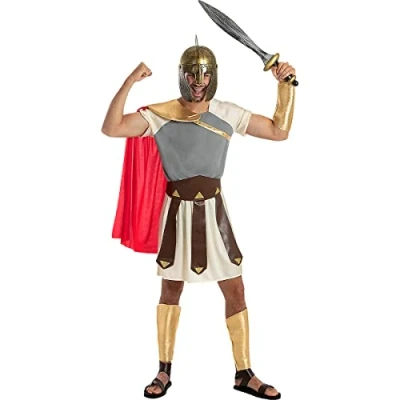 Image of Funidelia Gladiator Costume for man Rome, Gladiator, Roman Centurion adults accessory fancy dress &amp; props Halloween, carnival parties Size S M Brown