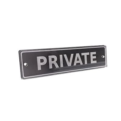 Image of Private Door Sign, Notice, Plaque Available in 3 sizes Small/Medium/Large, engraved, waterproof, tough and durable acrylic, (Small (130mm x 35mm))