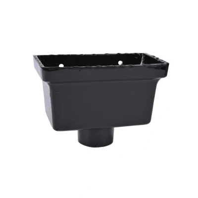 Image of Saint Gobain Classical Plus Cast Iron Downpipe Box Hopper Head 100mm Black Pam Building Products