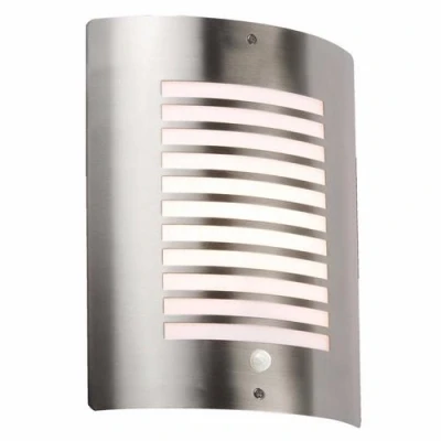 Image of KnightsBridge 40W IP44 Edison Screw (E27) Decorative Stainless Steel Outdoor Wall Light with PIR