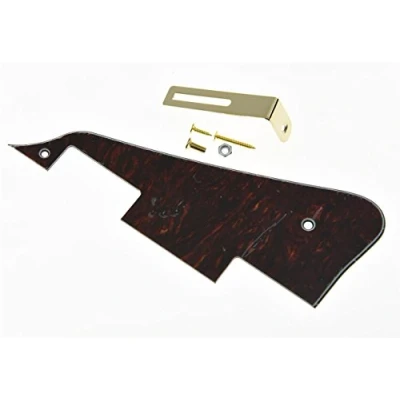 Image of KAISH Red Black Tortoise LP Guitar Pickguard with Gold Bracket for Epiphone Les Paul