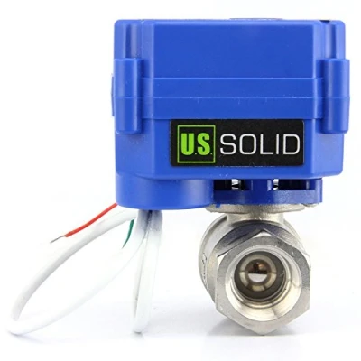Image of U.S. Solid 1/2&quot; Motorized Ball Valve 220V AC (85 265 V AC) Stainless Steel Electrical DN15 BSP with Full Port, 2 Wire Auto Return Setup