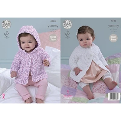 Image of King Cole 4535 Knitting Pattern Baby Jackets to knit in Yummy