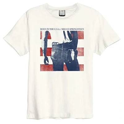 Image of Amplified Bruce Springsteen Born in The USA Unisex T Shirt, White, XXL