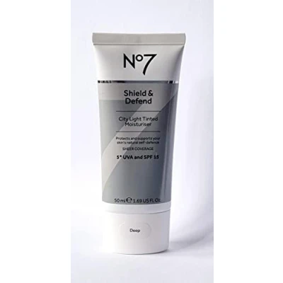 Image of No7 Shield &amp; Defend City Light Tinted Moisturiser DEEP spf15, 50ml (pack of 1)
