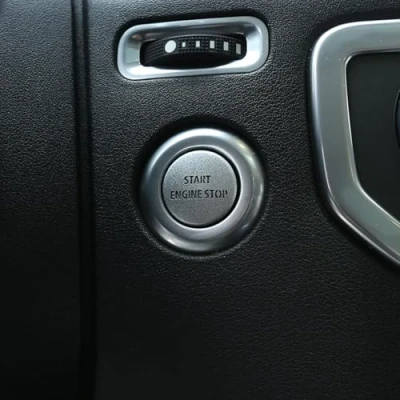Image of LLKUANG Engine Start Stop Push Button Switch Sticker Cover for LR4 Discovery 4 &amp; LR Range Rover Sport 2010 2013 Aluminum Alloy Car Accessory (Silver)