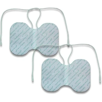 Image of Tens Electrode Pads (2 pcs) Self Adhesive Butterfly Shaped Electrodes with Universal 2mm Pin Connection