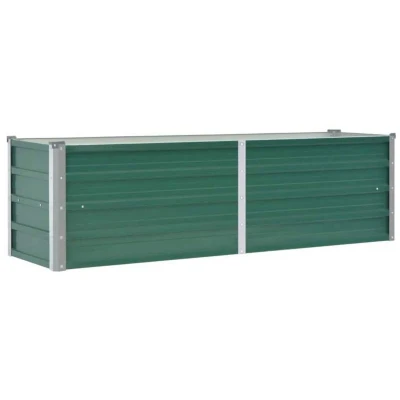 Image of vidaXL Garden Raised Bed Galvanised Steel 160x40x45 cm Green