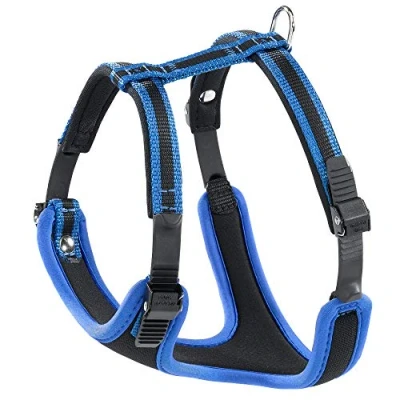 Image of Ferplast Large Size Dog Harness ERGOCOMFORT LARGE, Adjustable Harness, Comfortable, Padded, Double Micro adjustment Closure, Quick Release, Blue