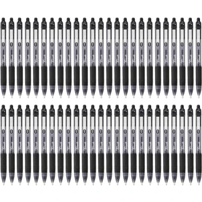 Image of Zebra Z Grip Smooth Black Retractable Ballpoint pens with Easy Glide Ink, Comfortable Pocket Clip and Reliable biro Medium Point 50 Pack of