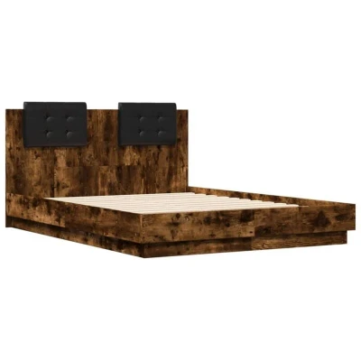 Image of vidaXL Bed Frame without Mattress Smoked Oak 120x190 cm Small Double