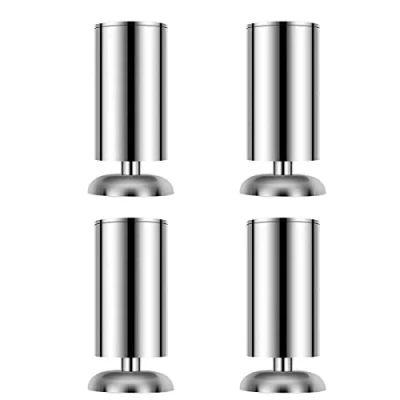 Image of Qrity 4x [Thickening] Cabinet Legs Stainless Steel Worktop Table Furniture Sofa Feet Rubber Mat Safe &amp; Silent 50 x 80mm