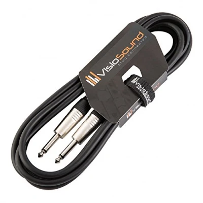 Image of Guitar Lead 6.35mm Mono Jack to Jack/Instrument Cable/Patch / 6 Colours 3m Black
