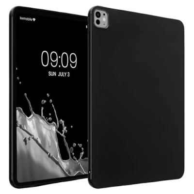 Image of kwmobile TPU Silicone Case Compatible with Apple iPad Pro 13&quot; (2024) Soft Flexible Shock Absorbent Cover Black Matte