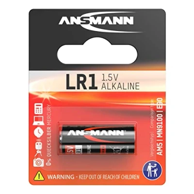 Image of ANSMANN LR1 1.5V Alkaline Battery [Pack of 1] N/MN9100/E90 Ideal For Clocks, Pagers, Sat Navs, Calculators, Thermometers, Flashlights, Garage Door Openers and Many More