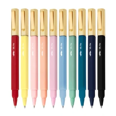 Image of Mr. Pen Aesthetic Pens, 10 Pack, Assorted Colors, Fast Dry, No Smear Bible Pens Bleed Through, Fine Point Pen, Ballpoint Ballpoint, Tip for Note Taking,