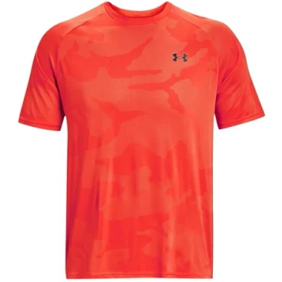 Image of Under Armour Men&#039;s Tech 2.0 5c Short Sleeve T Shirt, Jacquard Dark Orange / Black, S