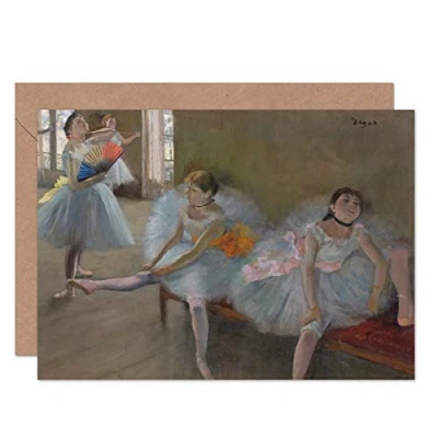 Image of Artery8 Edgar Degas Dancers In Classroom C1880 Painting Fine Art Greeting Card Plus Envelope Blank Inside