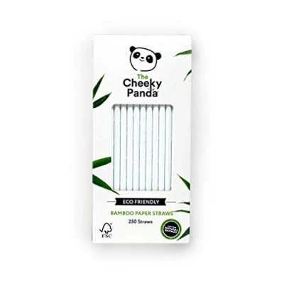 Image of The Cheeky Panda Bamboo Paper Straws 250 White Coloured Drinking