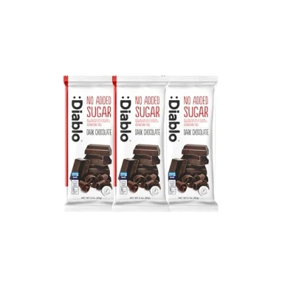 Image of Diablo Dark Chocolate with Sweetener Sweetened by Maltitol Sugar Free 85g (Pack Of 3)