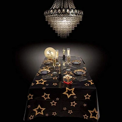 Image of Boland 44158 Vip Black Stars Tablecloth 130 X 180 cm,