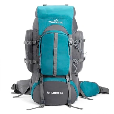 Image of Tripole Walker 55 Litre Rucksack and Backpack for Trekking, Hiking Backpacking Laptop Sleeve Rain Cover Internal Frame