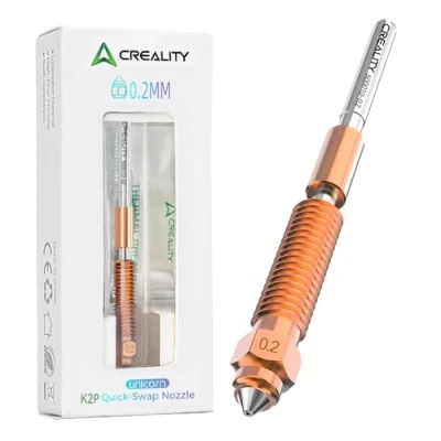 Image of Creality K2 Plus Nozzle 0.2mm, 3D Printer Accessory Unicorn Quick Swap with Titanium Alloy Throat, Copper and Hardened Steel for Plus/Creality Hi Combo