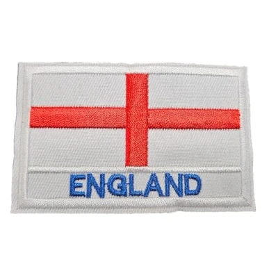 Image of Fat catz copy St. George&#039;s Cross England Flag Embroidered Patch Badge Iron or Sew on 8cm x 5cm