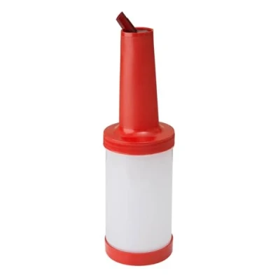 Image of Chabrias Ltd Store &amp; Pour Ultimate Save and Serve Flair Bottle Pourer Ideal Cocktail Drinks Storage Solution (Red, 1 Litre)