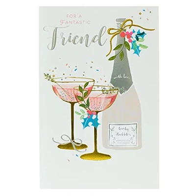Image of UK Greetings Christmas Card for Her/Friend Elegant Design