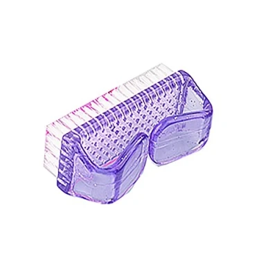 Image of Handle Nail Brush Hand Scrubbing Cleaning Finger Tip Brushes Soft Bristle (purple)