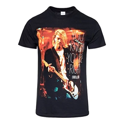 Image of Kurt Cobain Official Nirvana Right Rock Tee T Shirt Top Clothing Mens Ladies Womens Unisex (XX Large)