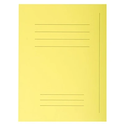 Image of Exacompta Ref 435005E Forever Printed Square Cut Folder 240 x 320mm in Size, Suitable for Storing A4 Documents, Made from 220gsm Recycled Card Yellow (Pack of 50)