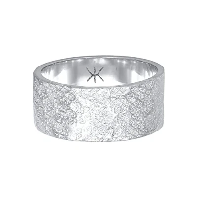 Image of Kuzzoi Men&#039;s 925 Sterling Silver Band Ring, 9 mm, Cool Used Look, Size 60 66, Polished, Rock &amp; Gothic Fantasy