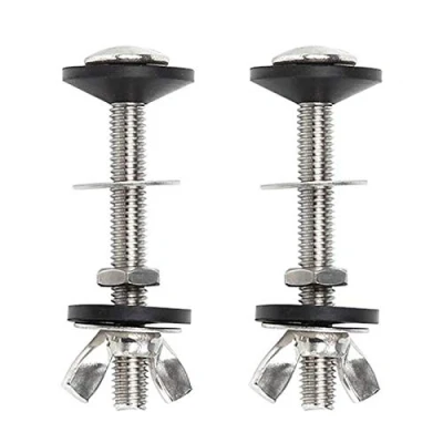 Image of 2Pcs Leaking Toilet Close Coupling Cistern Bolts Fixing Kit Stainless Steel To WC Pan Bolt Through 74 * 8mm