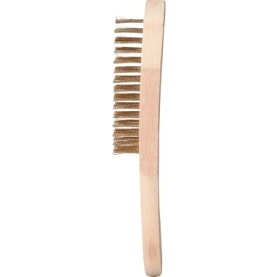 Image of BRILLIANT TOOLS BT706009 Brass Hand Wire Brush, 4 Rows, 290 mm [Powered by KS Tools], 1