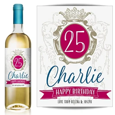 Image of Personalised Shabby Chic Wine, Vodka, Gin, Rum, Whisky Bottle Label Birthday, Any Occasion Gift