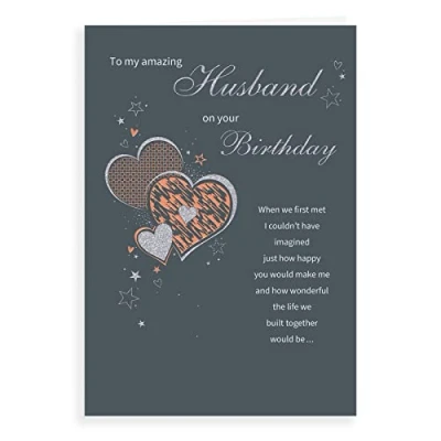 Image of Regal Publishing Classic Birthday Card Husband 9 x 6 inches