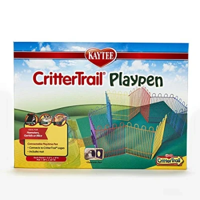 Image of Kaytee CritterTrail Playpen with Mat for Pet Gerbils, Hamsters or Mice,Blue