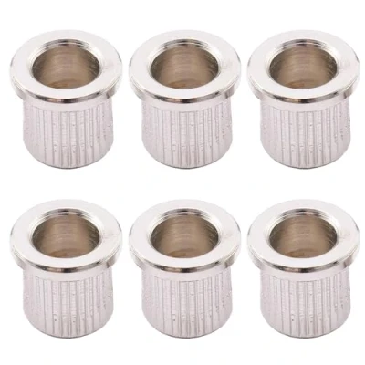 Image of Musiclily Pro Big Lip Style Guitar String Through Body Ferrules for Tele/Hardtail Strat Style, Nickel (Set of 6)