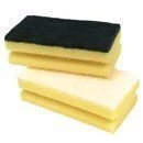 Image of Gripped Bath, Shower, Sink Cleaning Non Scratch Sponge Scourers White/Yellow 13cmx7cmx4.5cm Packet 10