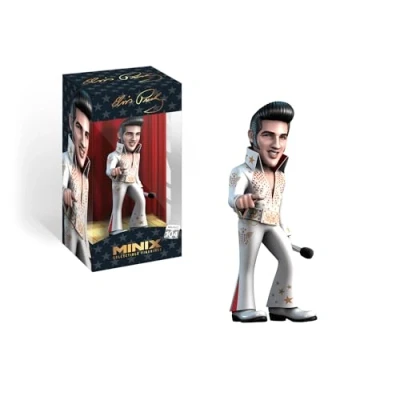Image of MINIX Bandai Elvis Presley with White suit Model Collectable Figure Toys Range Collect Your Favourite Figures Merchandise
