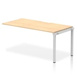 Image of Evolve Single Ext Kit Silver Frame Bench Desk 1600 Maple BE329