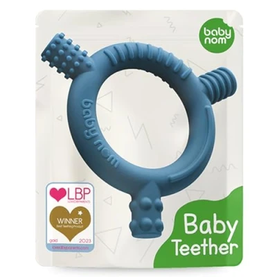 Image of Baby Nom ® Teething Toys for 3 Months and Up Food Grade Silicone Teether, Ring Sensory Development, Freezer Friendly, Ocean