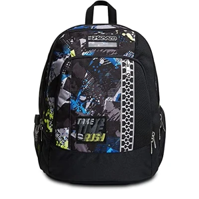 Image of Seven Advanced Space Check Unisex Backpack, black, standard size, Casual