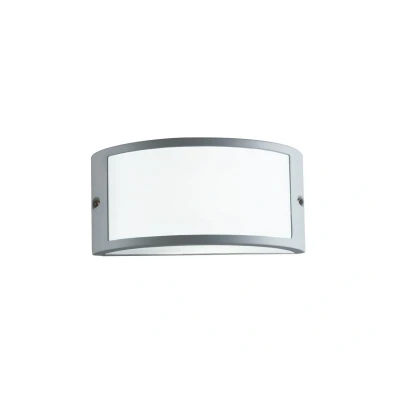 Image of Austin Outdoor Aluminum Flush Wall Lamp Silver, E27